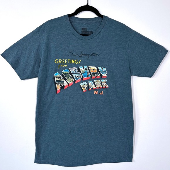 Bruce Springsteen Asbury Park NJ‎ Postcard Graphic Concert T-Shirt Mens Large - Picture 1 of 4